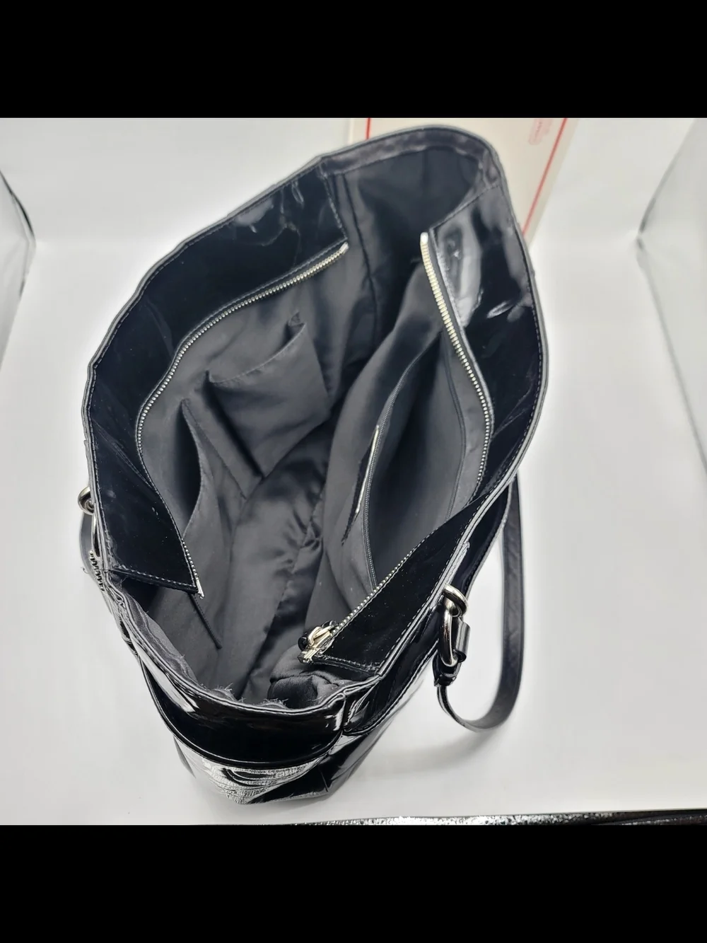 Coach Black Patent Signature Tote Shoulder Bag